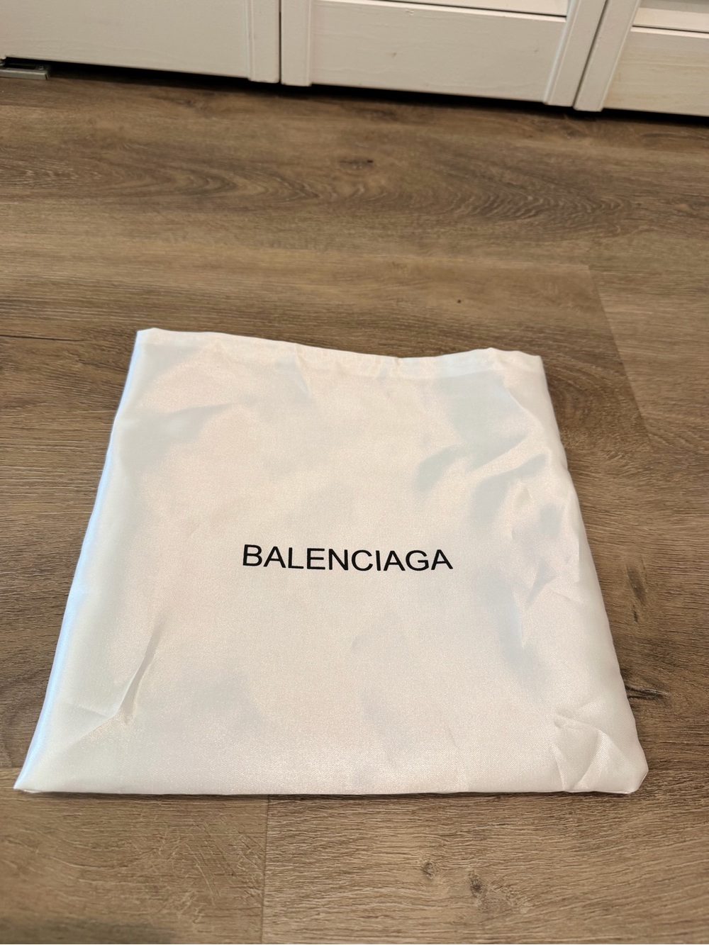 Balenciaga White Fabric Logo Pouch